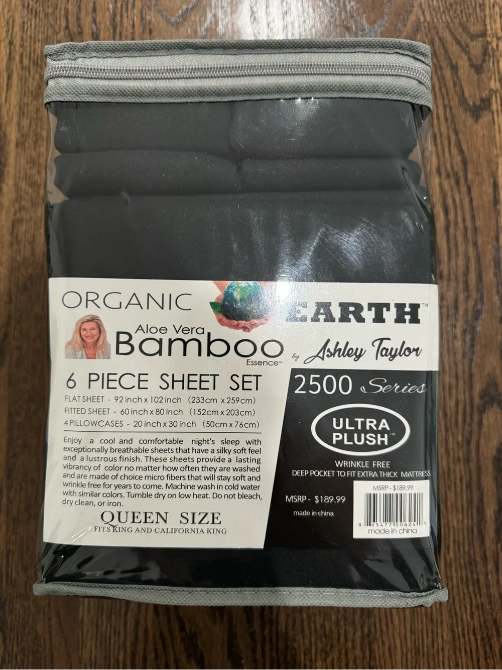 Ashley Taylor Bamboo Essence Ultra Plush 6-Piece Sheet Set - Black